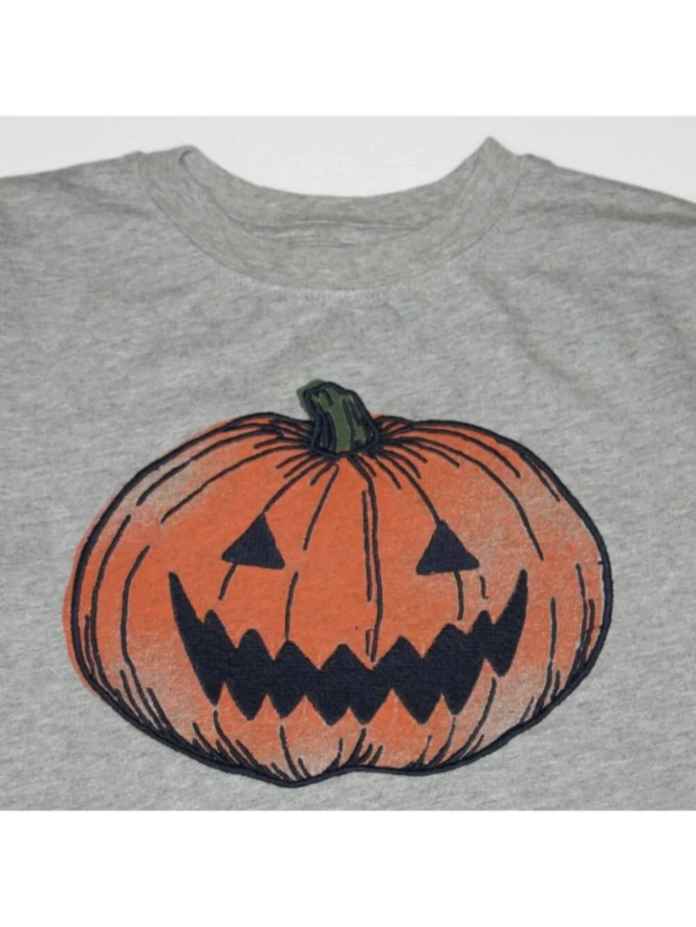 Gymboree Junior Linebacker Boy's Jack-o'-Lantern Pumpkin Head Tee Top in size 8